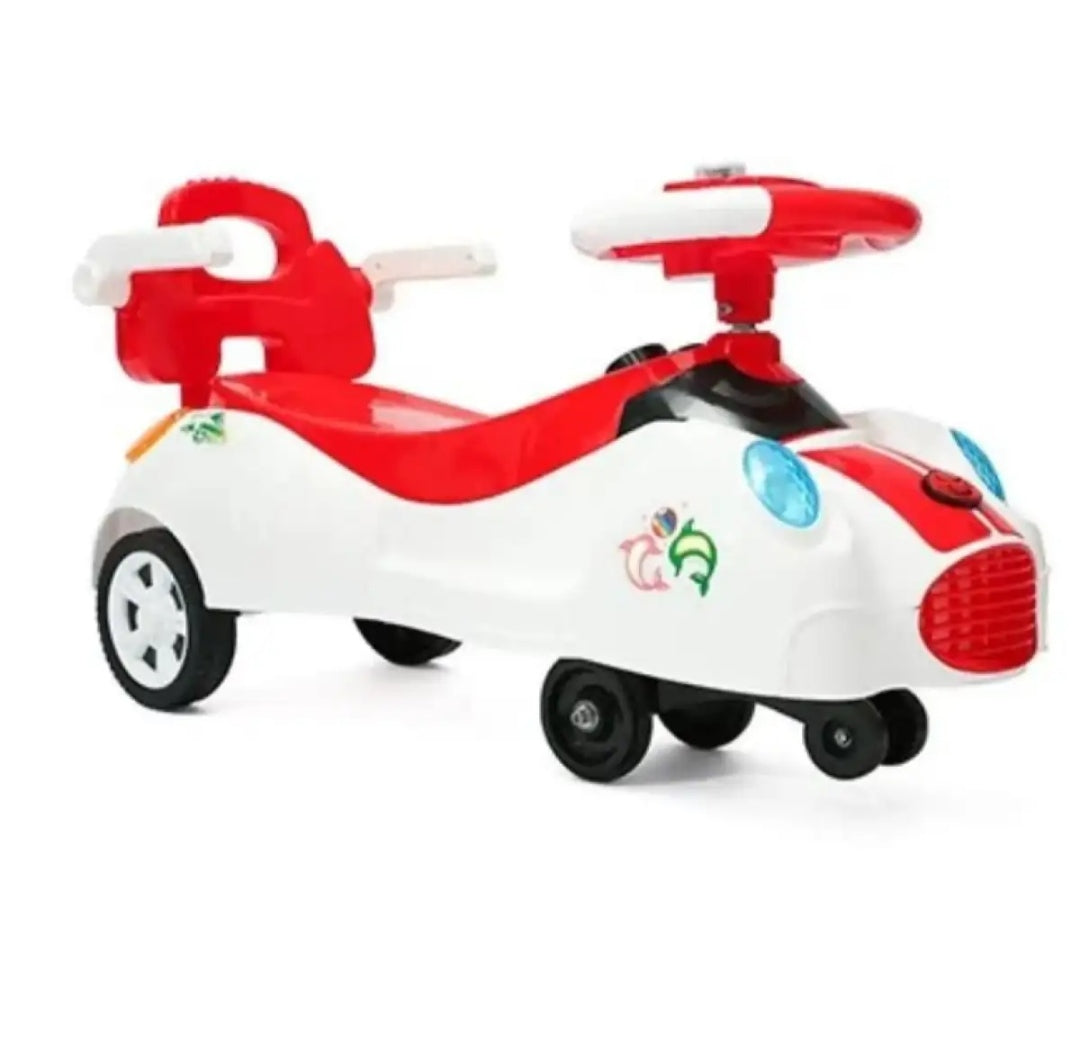Dolphin Wiggle Ride-On Car with Musical Horn