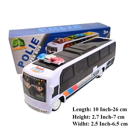 Police Bus Toy with Siren, Lights & Bump-and-Go