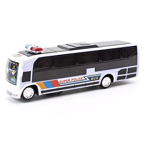 Police Bus Toy with Siren, Lights & Bump-and-Go