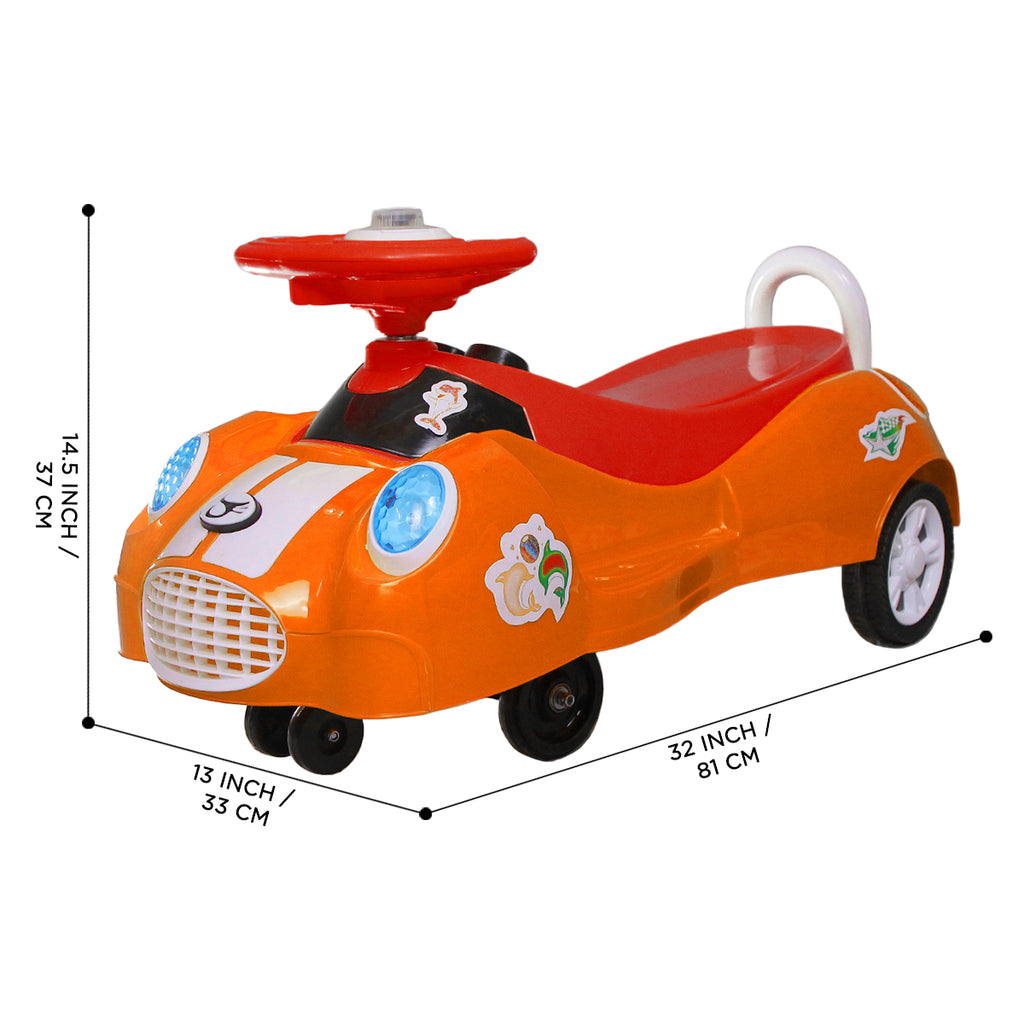 Dolphin Wiggle Ride-On Car with Musical Horn
