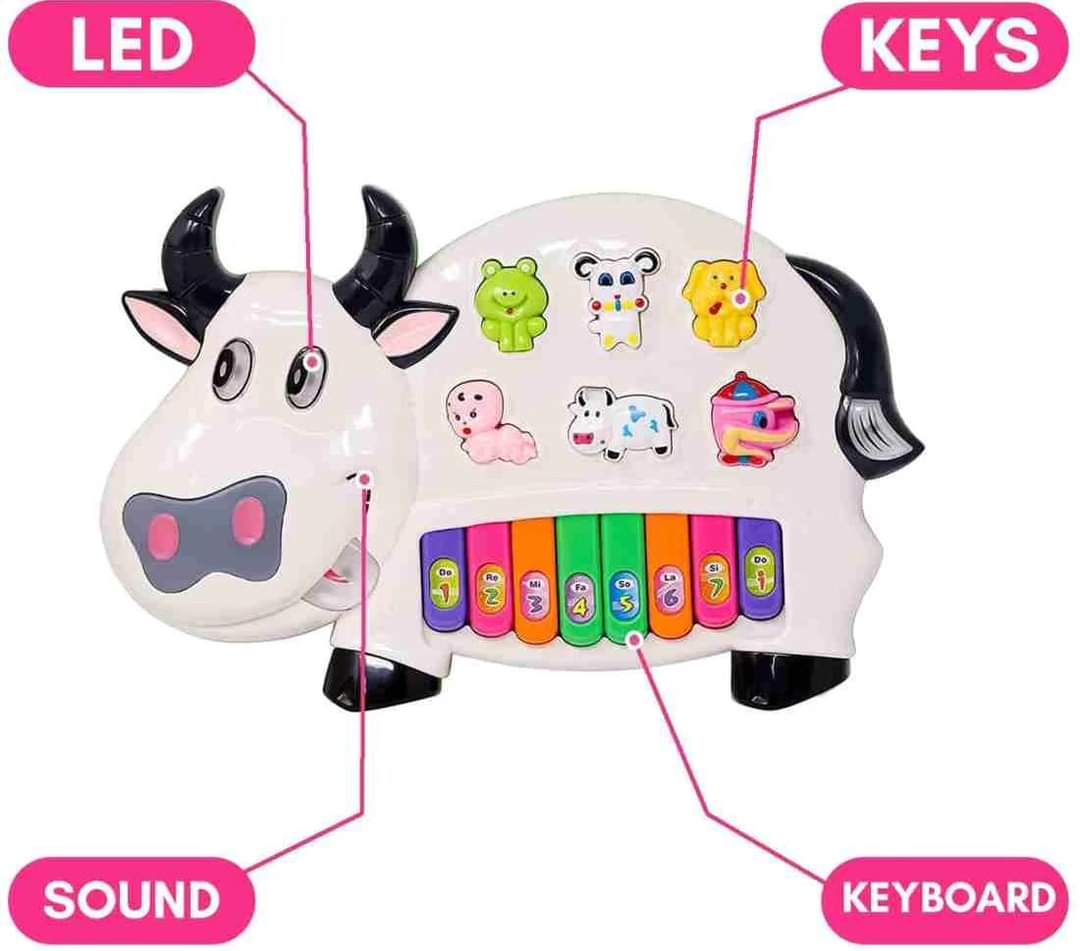 Cow Piano Toy with Animal Sounds & Lights