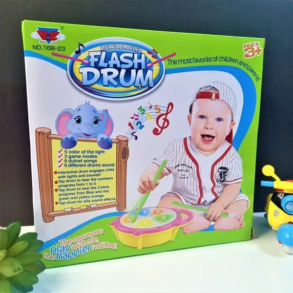 Flash Drum Toy with Lights, Music & Sticks
