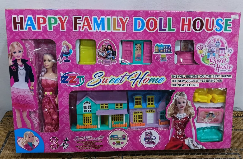 Doll House Play Set with Doll, Sofa Set & Dressing Almirah