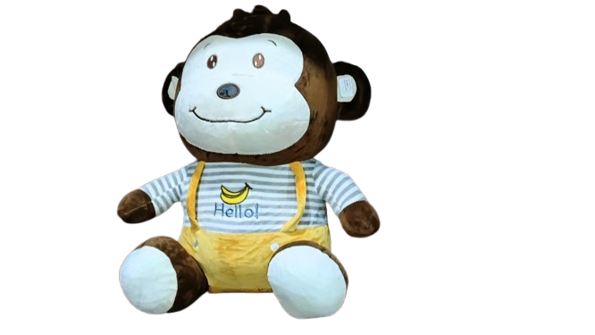 Cute Monkey Plush Toy in Yellow Overalls