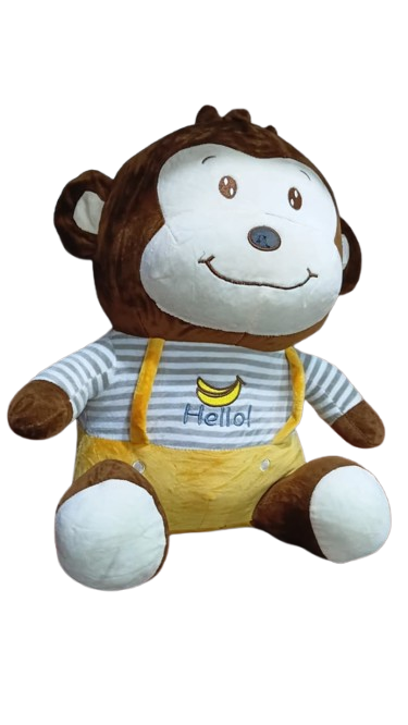 Cute Monkey Plush Toy in Yellow Overalls