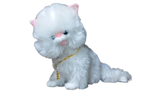 Fluffy White Persian Cat Plush Toy