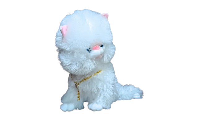 Fluffy White Persian Cat Plush Toy