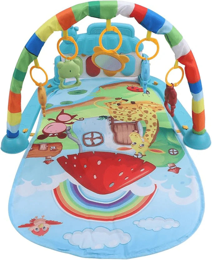 Baby Piano Play Gym Mat with Hanging Toys & Mirror
