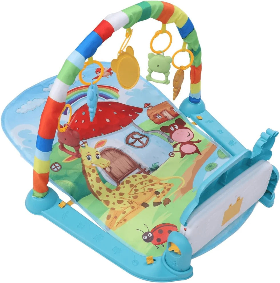 Baby Piano Play Gym Mat with Hanging Toys & Mirror